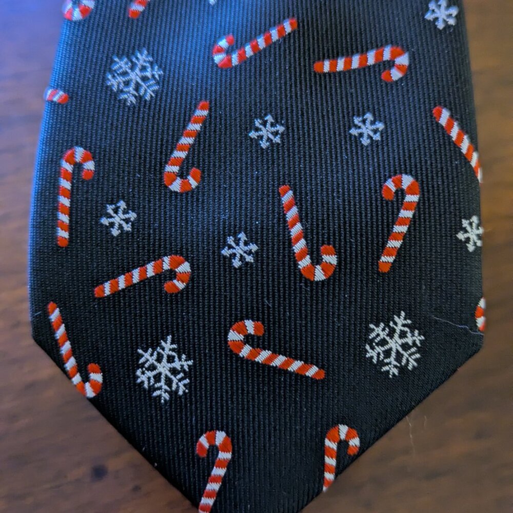 Boys Black Christmas Tie